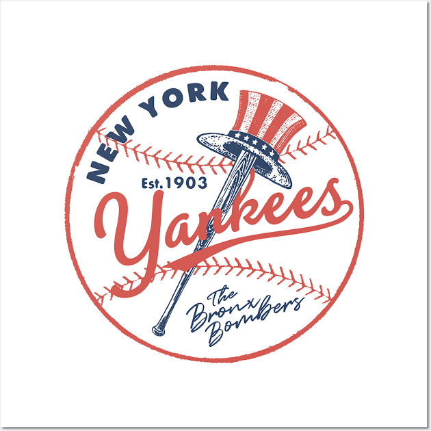 New York Yankees Top Hat 3 by Buck Tee Wall Art by Buck Tee